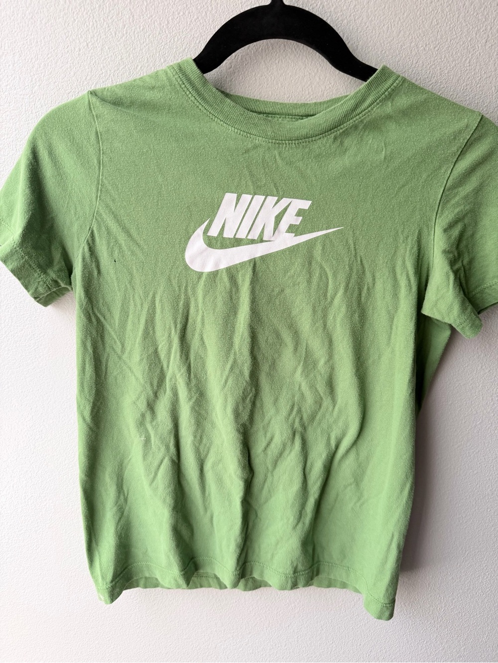 Nike Kids Bright Green Short-Sleeve Tee with White Logo